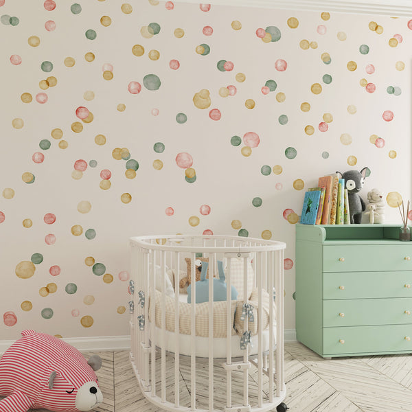 Watercolor Dots Mural | Adrian Wallcovering | DW Bespoke Studios