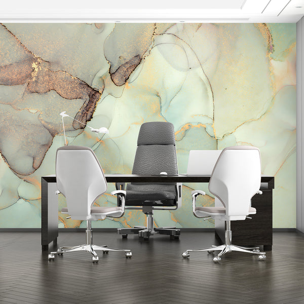Jade Currents Mural Contemporary | Architectural Wallcoverings