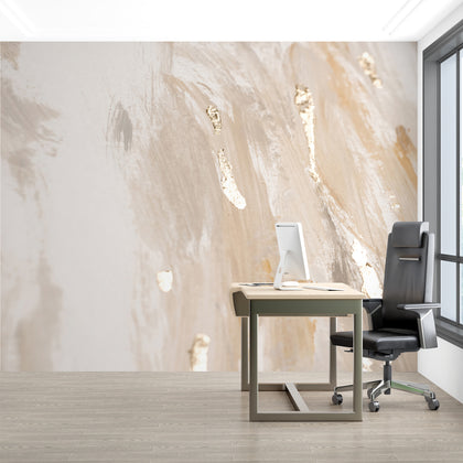 Golden Brush Mural Contemporary | Architectural Wallcoverings
