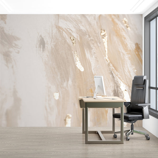 Golden Brush Mural Contemporary | Architectural Wallcoverings