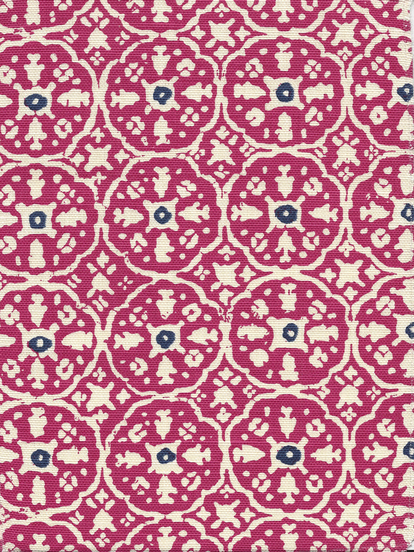 Nitik II Magenta New Navy on Tint Screen Printed Fabric | China Seas