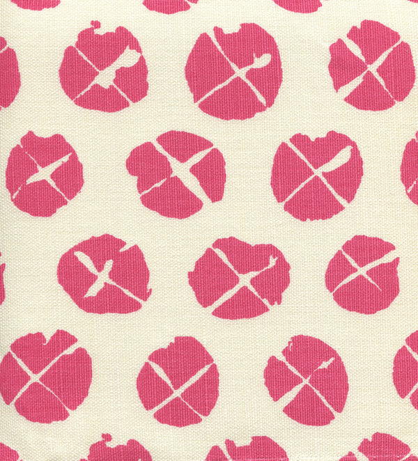 Obi Ii Magenta On_tint Screen Printed - Off-White Fabric | China Seas
