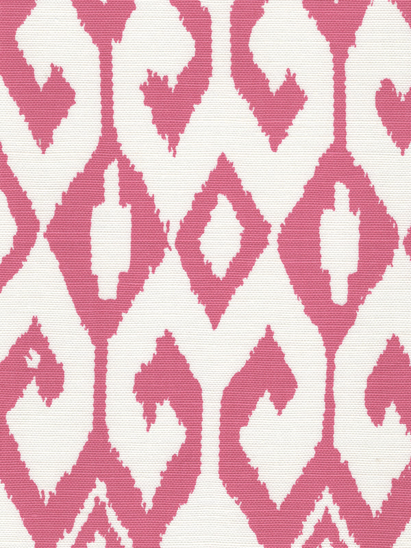Aqua Ii Magenta on White Screen Printed - White Fabric | China Seas