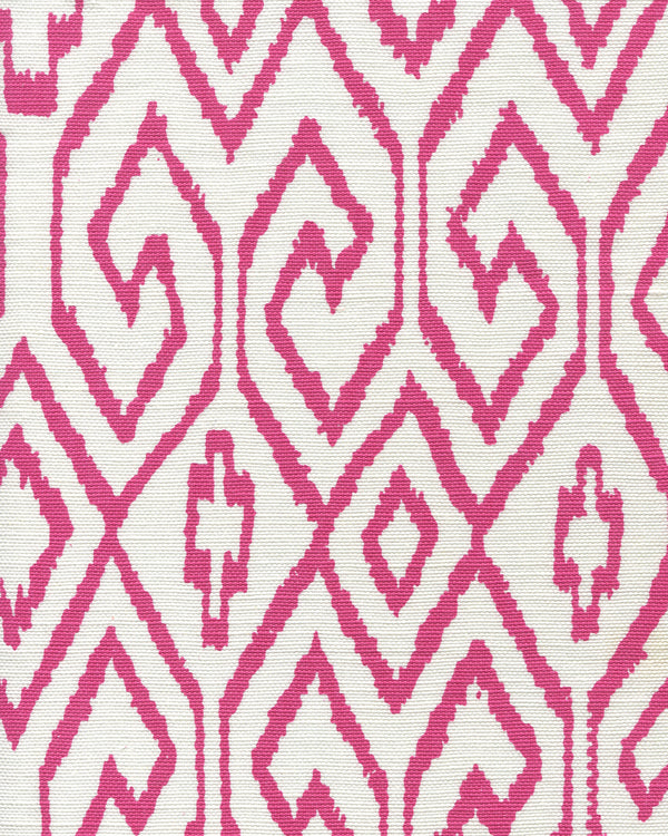 Aqua Iv Magenta on White Screen Printed - White Fabric | China Seas