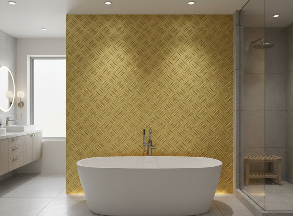 Malaga Gold Rivets - bathroom room setting