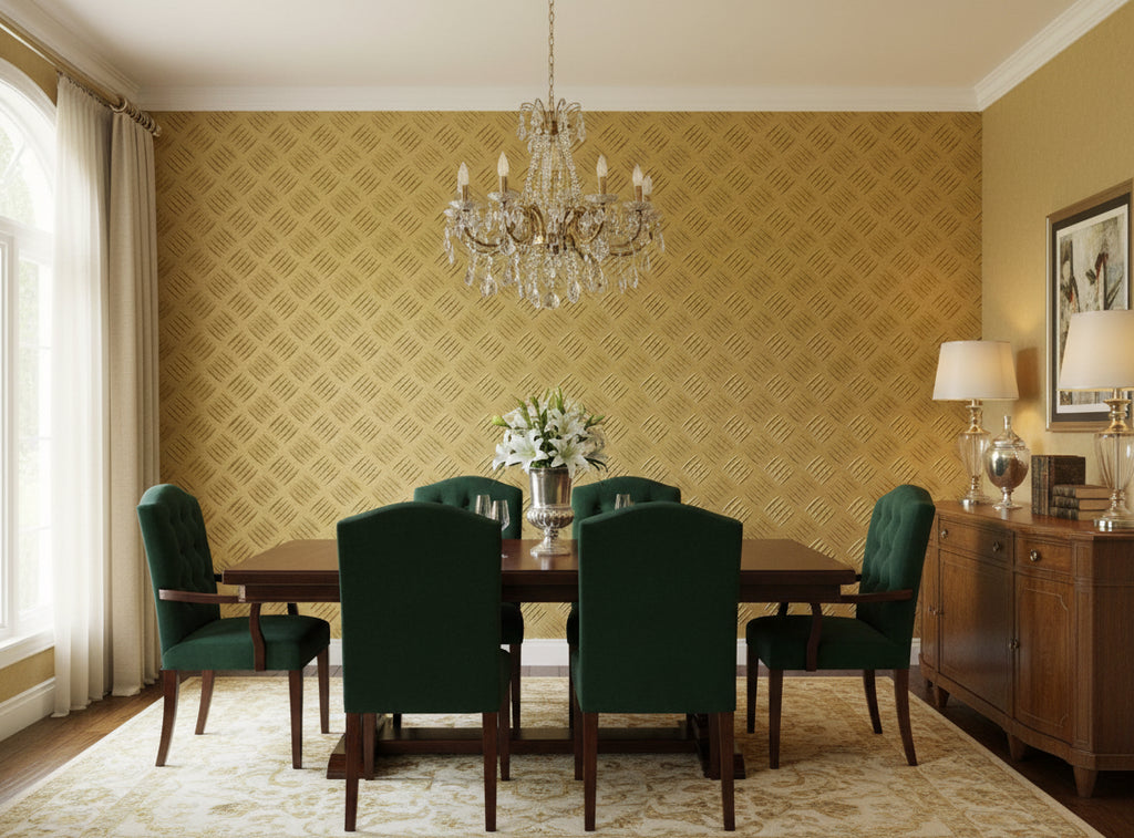 Malaga Gold Rivets - dining room room setting