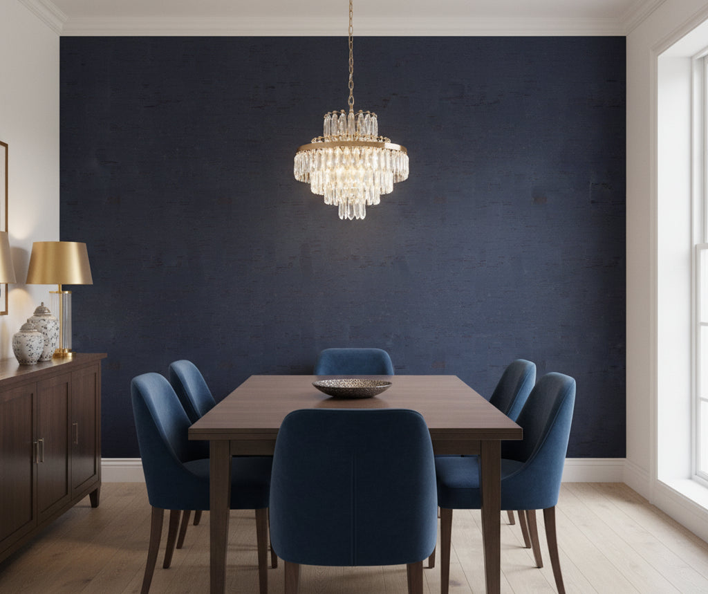 Malia Faux Cork Vinyl | Phillipe Romano - dining room room setting