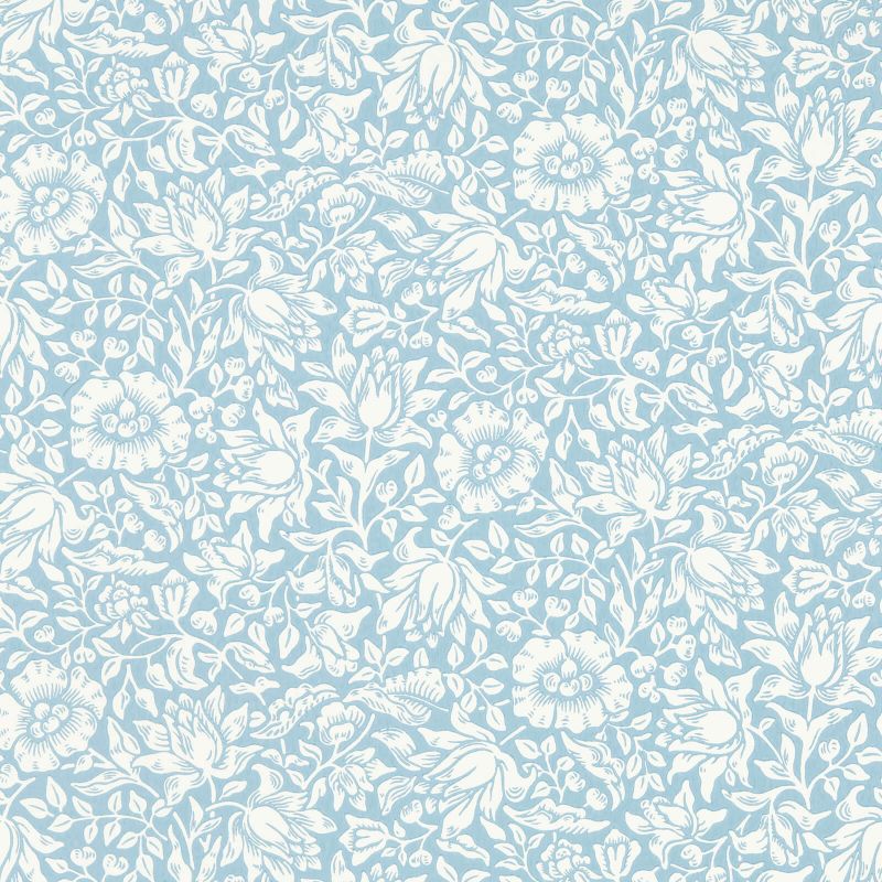 Mallow Wallpaper Blue Powder | William Morris