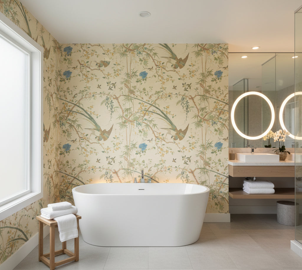 Mandalay Sisal Spring | Lee Jofa - bathroom room setting
