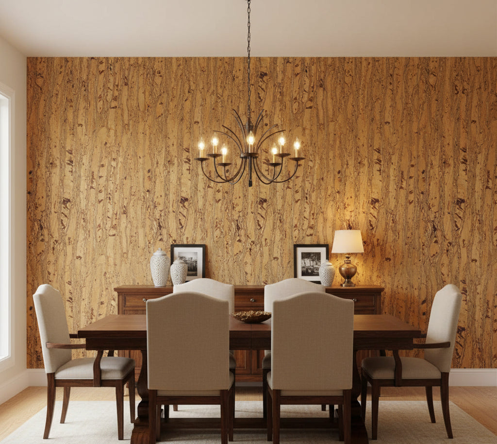Manhattan Cork Vinyl | Phillipe Romano - dining room room setting