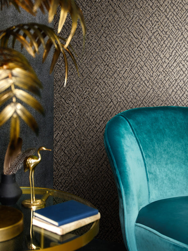 Papis Loveday - Gold, Black Wallcovering | Marburg
