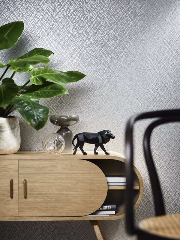 Papis Loveday - Grey, Silver Wallcovering | Marburg