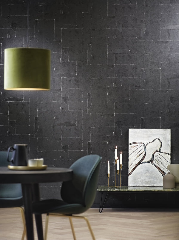 Papis Loveday - Black Wallcovering | Marburg