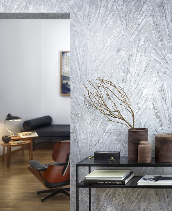 Papis Loveday - Grey, Silver Wallcovering | Marburg