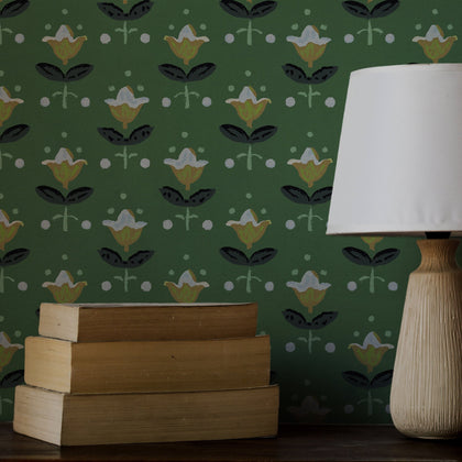 Maria’s Tulips Authentic Vintage 1950's Mid-Century Modern | Architectural Wallcoverings