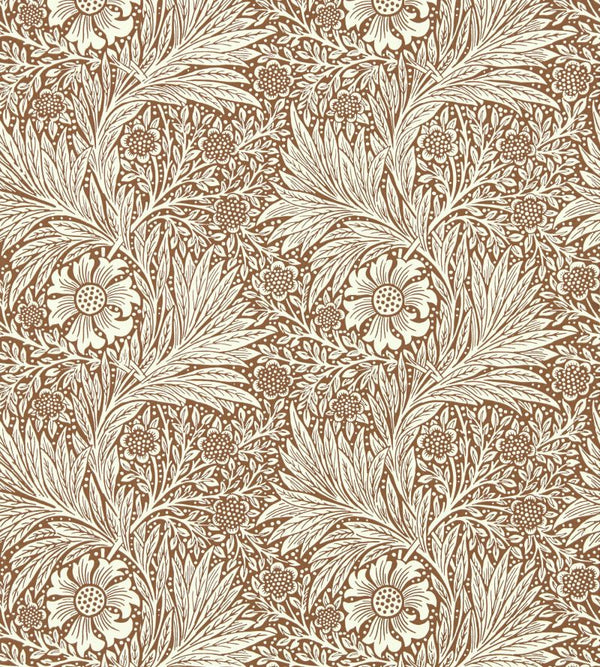 Marigold Cream Chocolate Wallcovering | William Morris