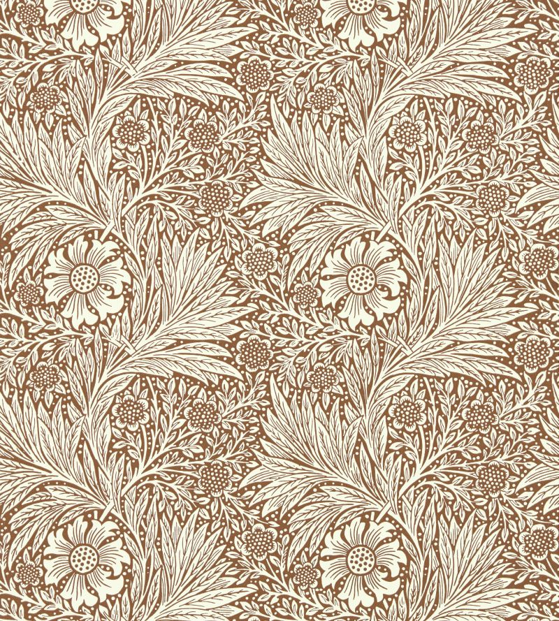 Marigold Wallpaper Cream Chocolate | William Morris
