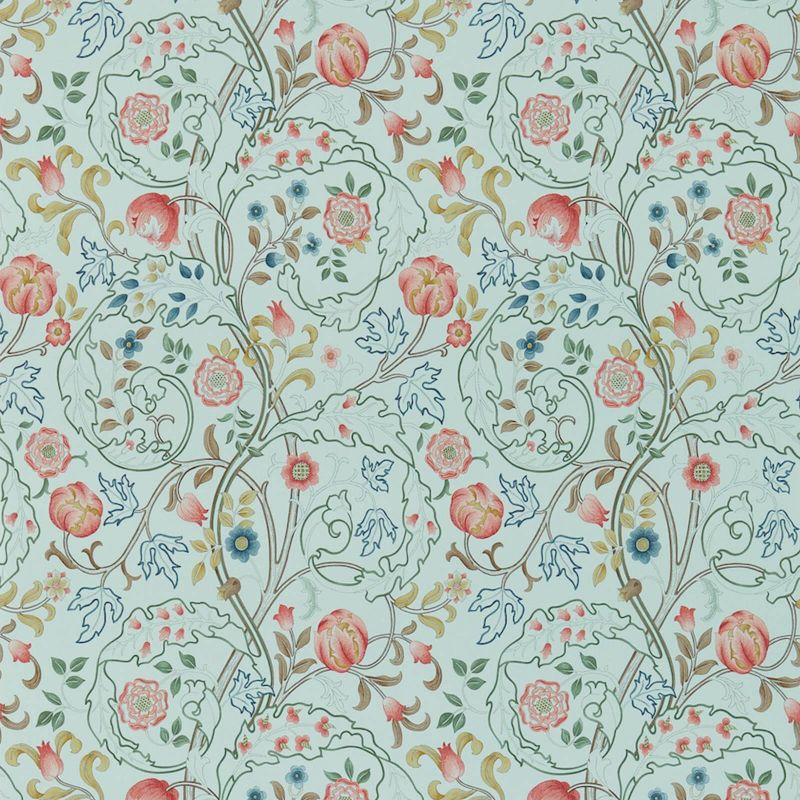 Mary Isobel Wallpaper Pink Silkblue | William Morris
