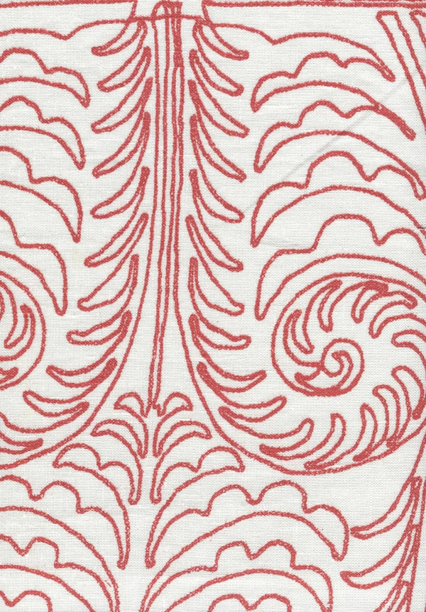 Mauvey Red on Off White Wallcoverings | Home Couture