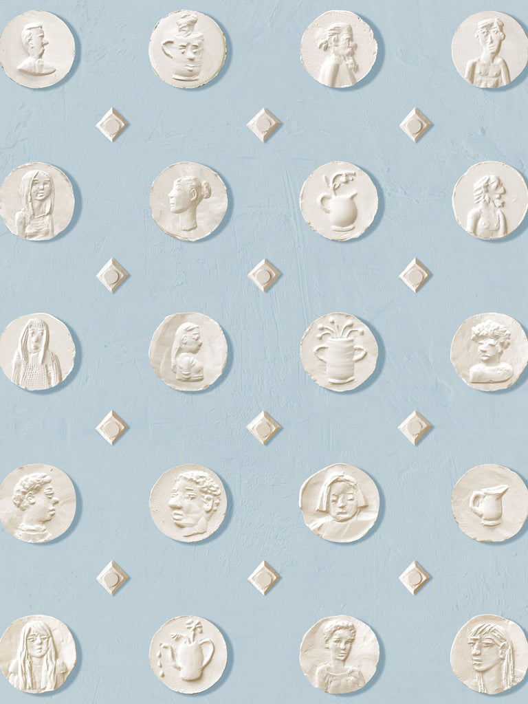 Medals Kiln Blue Wallcovering | FallingStar Studio