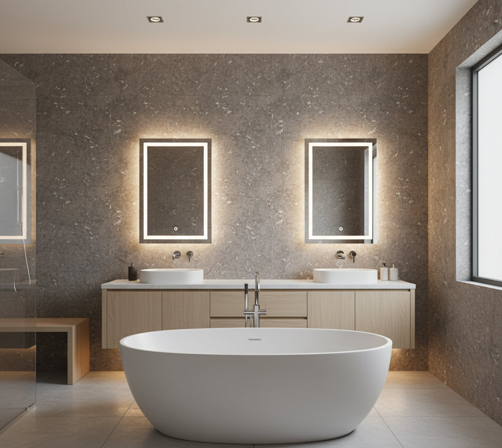 Medici Real Cork Damask | Phillipe Romano - bathroom room setting
