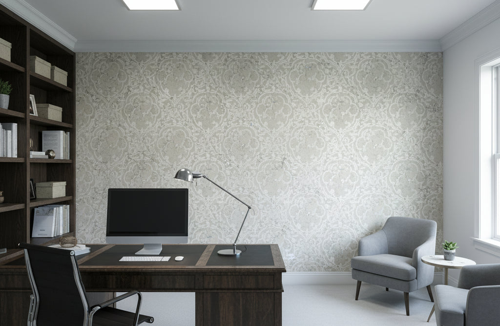 Medici Real Cork Damask | Phillipe Romano - office room setting