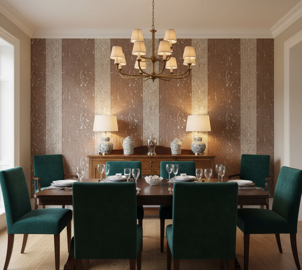 Medici Real Cork Stripe | Phillipe Romano - dining room room setting