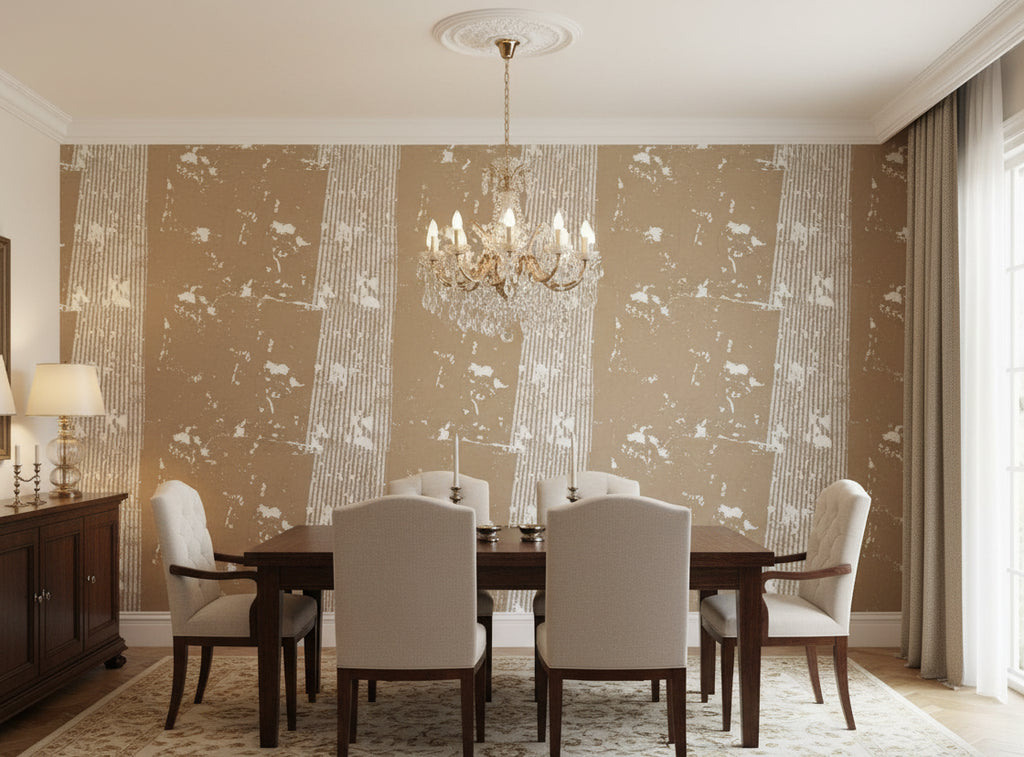 Medici Real Cork Stripe | Phillipe Romano - dining room room setting