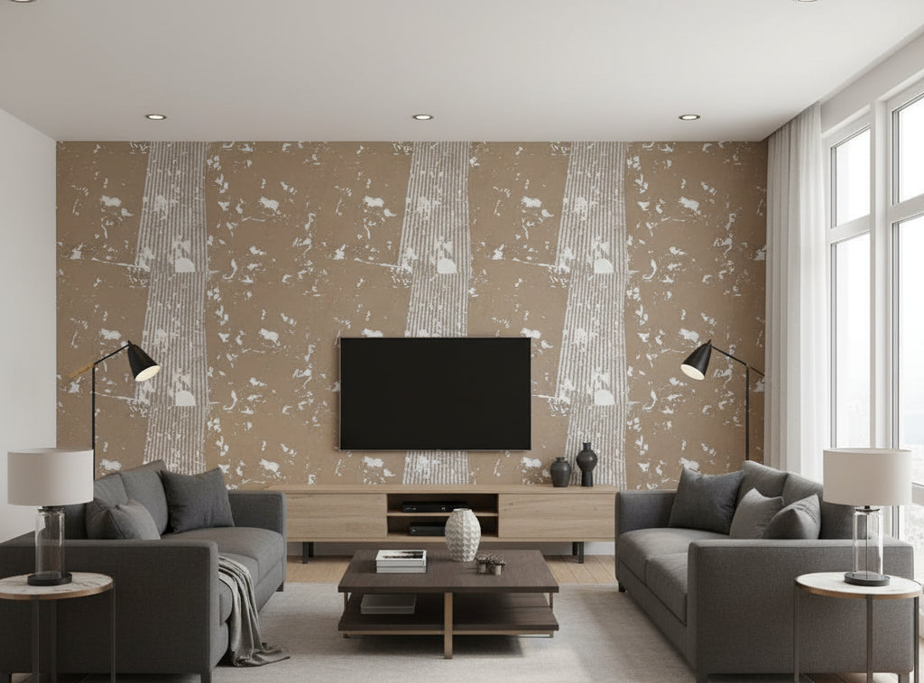 Medici Real Cork Stripe | Phillipe Romano - living room room setting