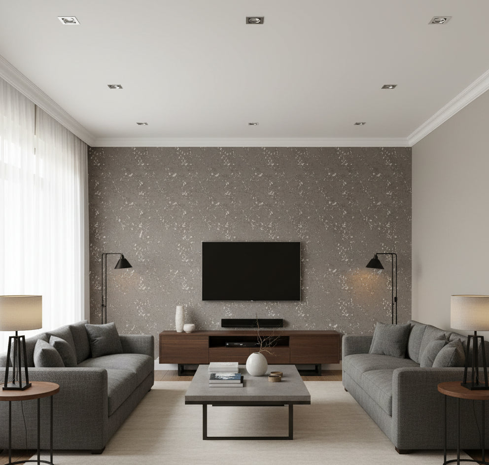 Medici Real Cork Stripe | Phillipe Romano - living room room setting