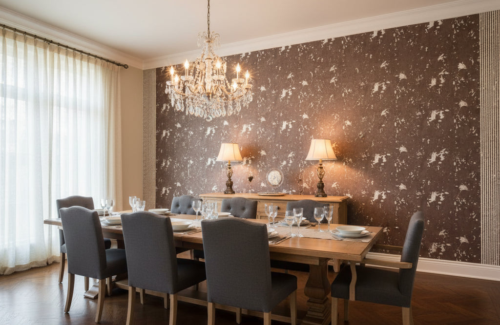 Medici Real Cork Stripe | Phillipe Romano - dining room room setting
