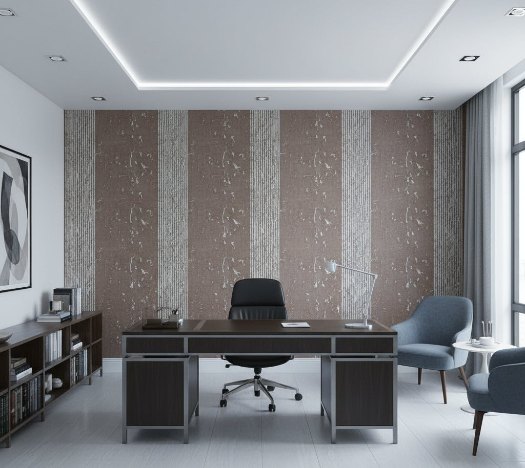 Medici Real Cork Stripe | Phillipe Romano - office room setting