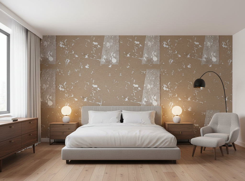 Medici Real Cork Stripe | Phillipe Romano - bedroom room setting