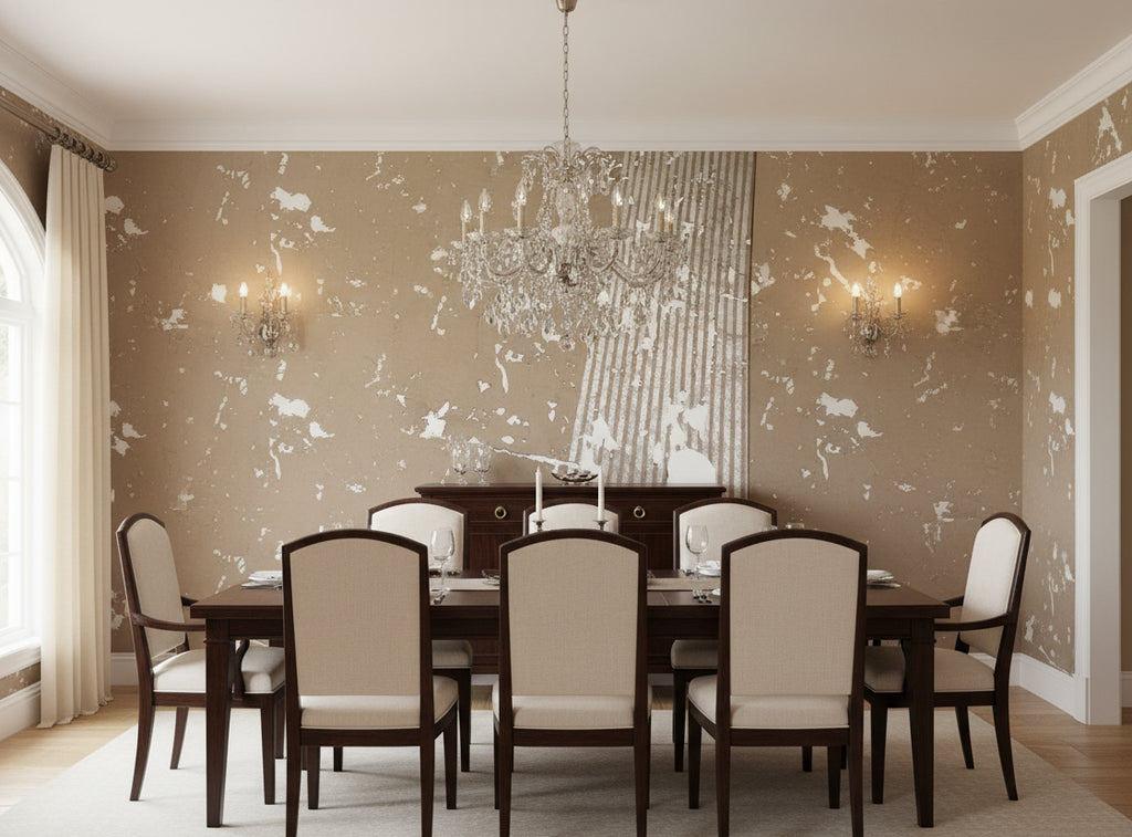 Medici Real Cork Stripe | Phillipe Romano - dining room room setting