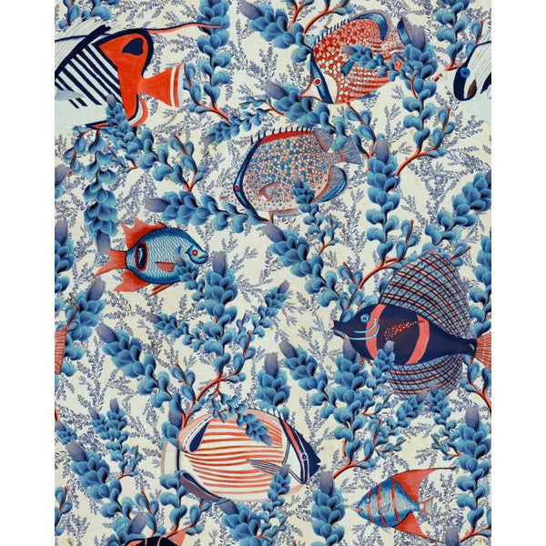 Aquarium - Taupe, Blue, Red Wallcovering | Mind the Gap