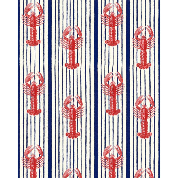 Mediterranean Lobsters White Wallpaper | Mind The Gap