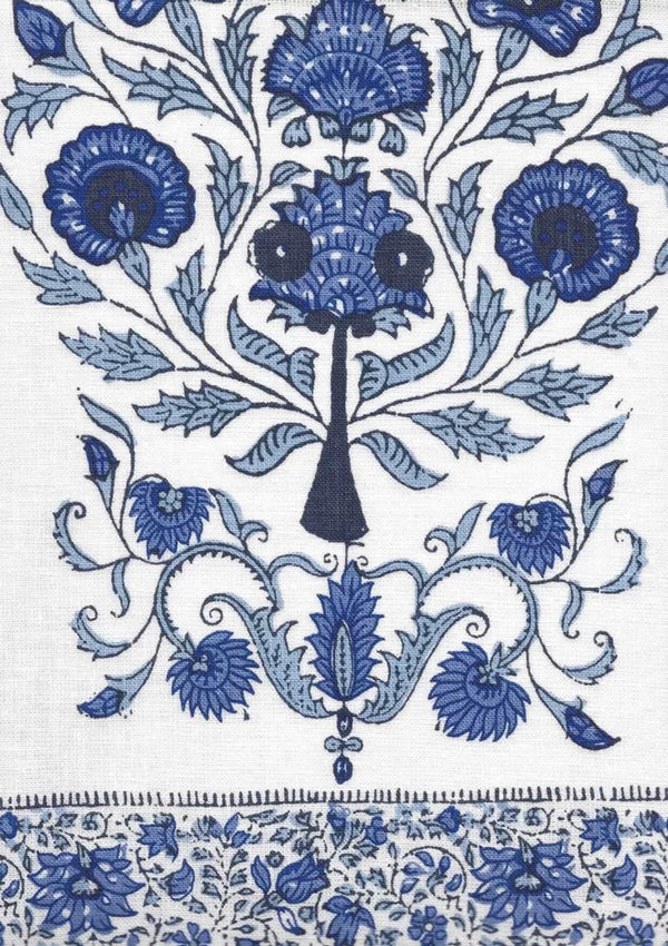 Medium Blue on Ivory Wallcoverings | Home Couture