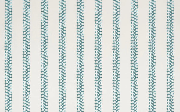 Medium Blue on Ivory Taj Linen Wallcoverings | Home Couture