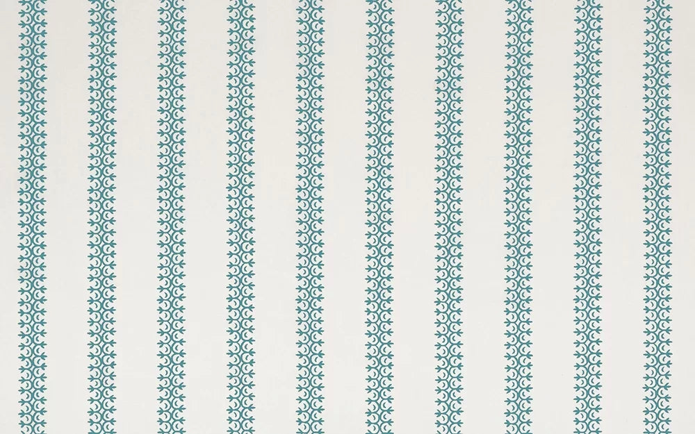 Medium Blue on Ivory Taj Linen