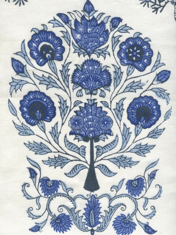 Medium Blues on Ivory Wallcoverings | Home Couture