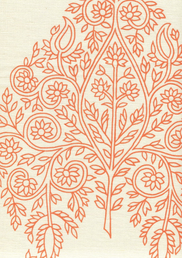 Melon on Cream Linen Wallcoverings | Home Couture