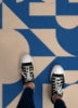 Metric Coral & Blue Peel and Stick Floor Tiles | Jeffrey Stevens - Image 10