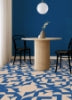 Metric Coral & Blue Peel and Stick Floor Tiles | Jeffrey Stevens - Image 7