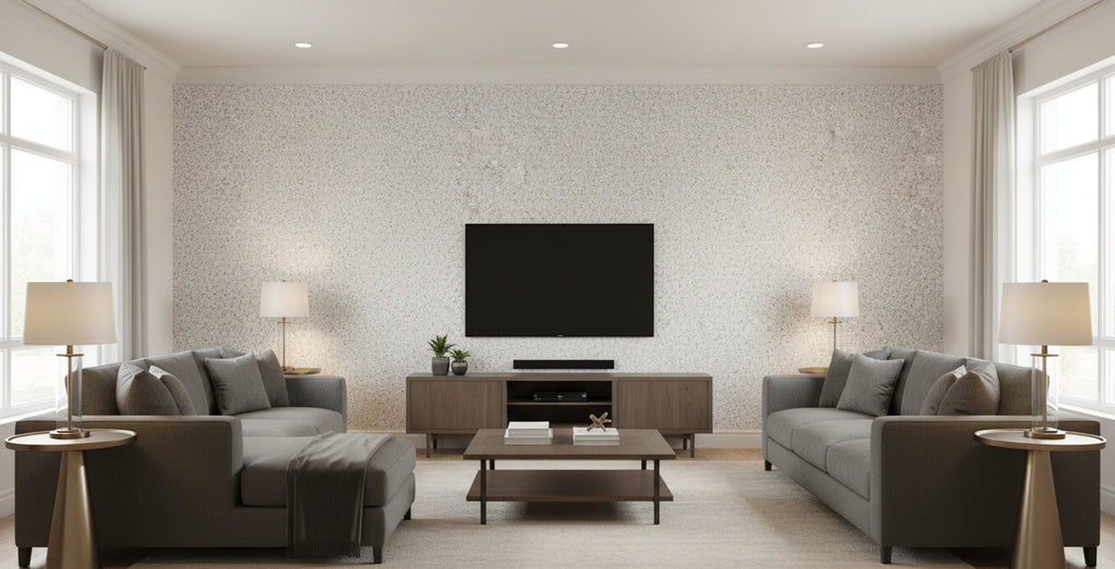 Mica Madness Real Cork Chip s | Phillipe Romano - living room room setting