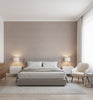 Milano Pewter Metallic Basketweave Grasscloth Wallcovering | Fentucci - bedroom room setting