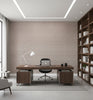 Milano Pewter Metallic Basketweave Grasscloth Wallcovering | Fentucci - office room setting