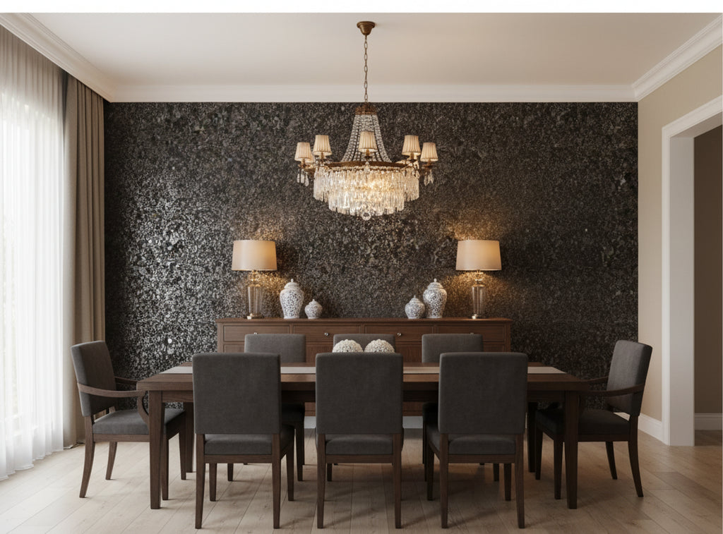 MIllion Dollar MIca Chip | Phillipe Romano - dining room room setting