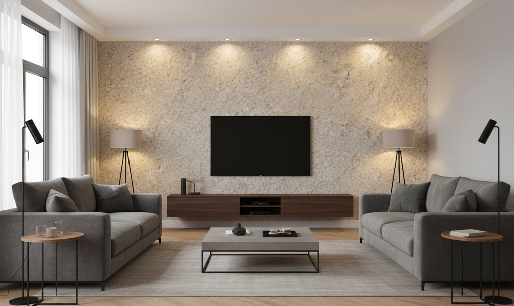 MIllion Dollar MIca Chip | Phillipe Romano - living room room setting