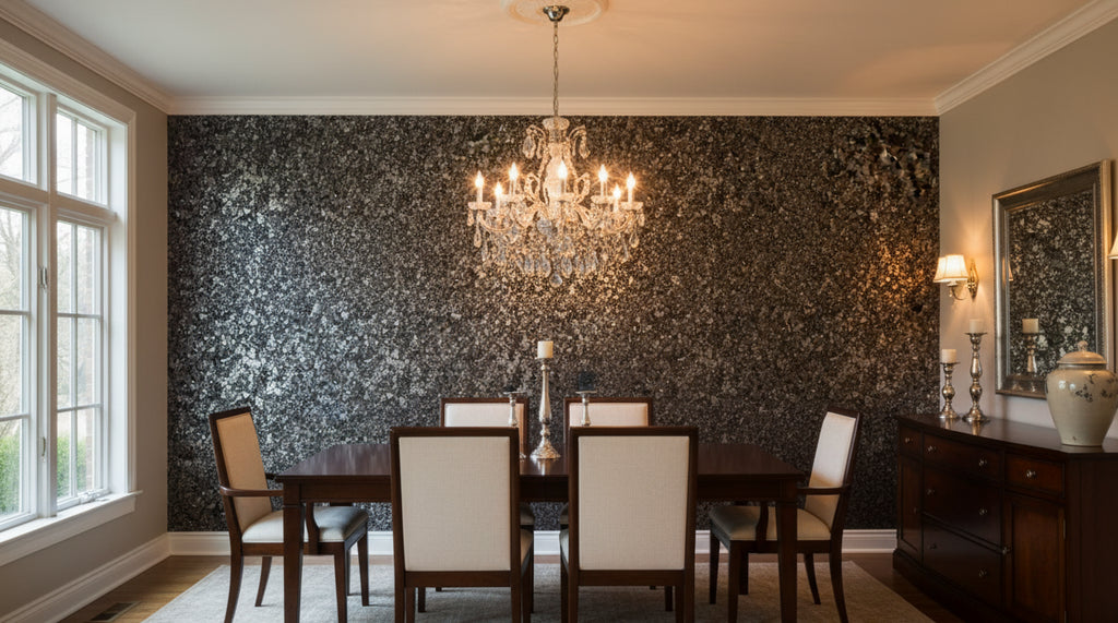 MIllion Dollar MIca Chip | Phillipe Romano - dining room room setting