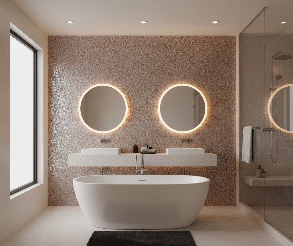 MIllion Dollar MIca Chip | Phillipe Romano - bathroom room setting